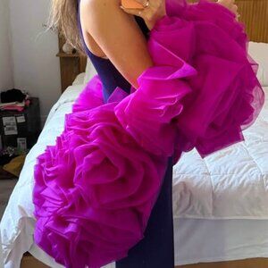 3D Floral Organza Bridal / Event Cape